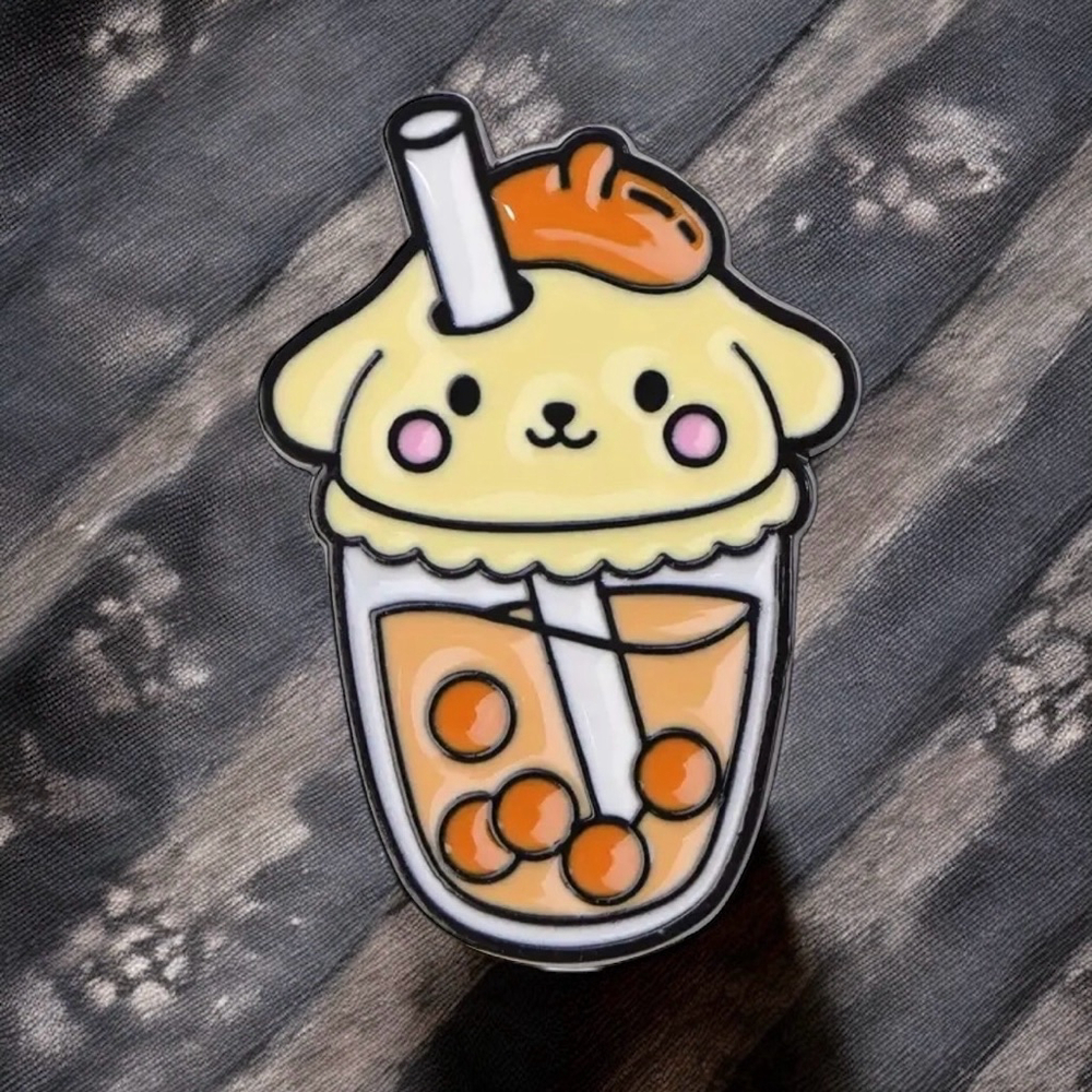 Pompompurin Enamel Pin Yellow, Orange, Cute, Boba, Dog